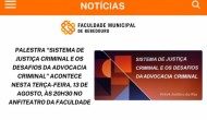 Palestra: “Sistema de Justiça Criminal e os desafios da advocacia criminal” acontece nesta terça-feira,13