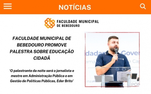 Faculdade Municipal de Bebedouro promove palestra sobre Educação cidadã