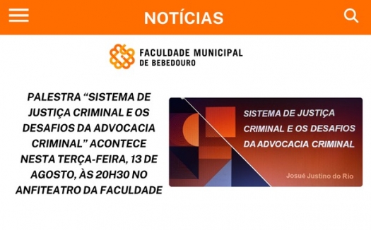 Palestra: “Sistema de Justiça Criminal e os desafios da advocacia criminal” acontece nesta terça-feira,13