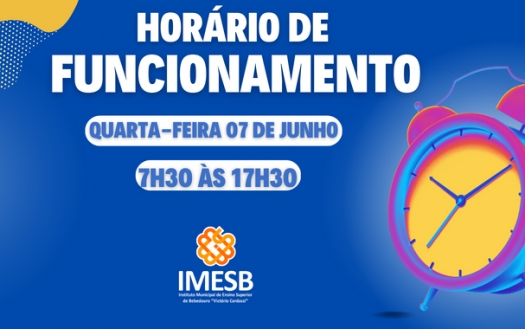 IMESB terá horário diferenciado nesta quarta-feira dia 07 de junho