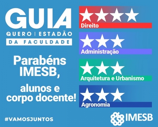 Cursos do IMESB recebem estrelas do Guia da Faculdade Estadão