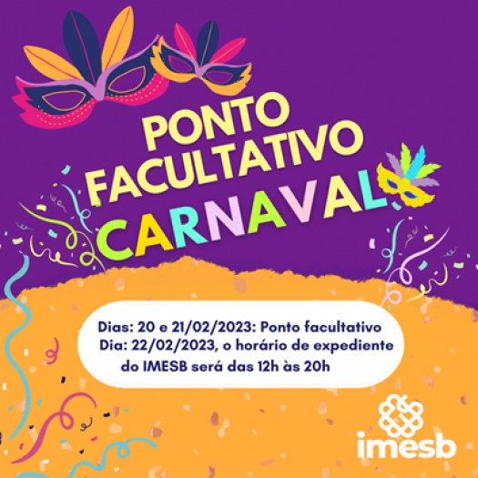 IMESB informa expediente durante o Carnaval