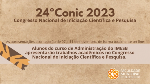 Alunos do curso de Administração do IMESB apresentarão trabalhos na 24ª edição do Congresso Nacional de Iniciação Científica e Pesquisa