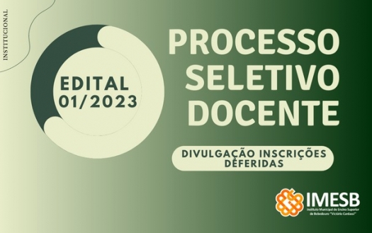 Inscrições deferidas Edital 01/2023 - Processo Seletivo para  contratação temporária de professores