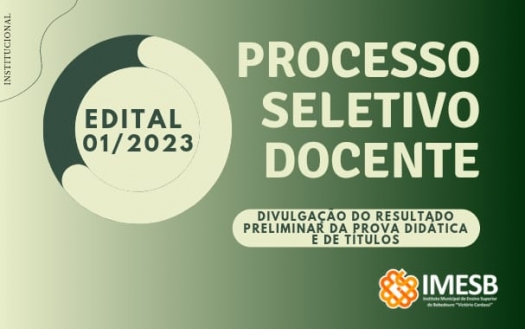 Resultado preliminar Edital 01/2023 - Processo Seletivo para contratação temporária de professores