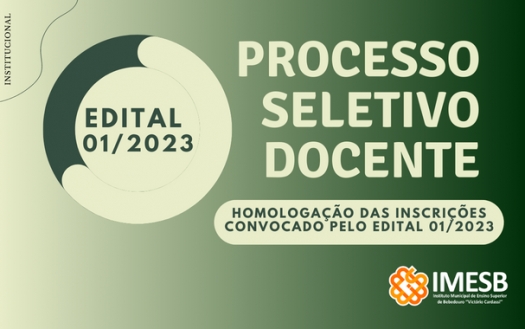 Homologação das inscrições Edital 01/2023 - Processo Seletivo para contratação temporária de professores