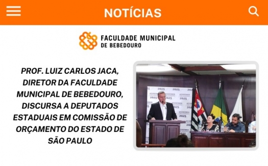 Prof. Luiz Carlos Jaca, diretor da Faculdade Municipal de Bebedouro, discursa a deputados estaduais em Comissão de Orçamento do Estado de São Paulo