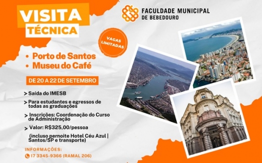 Visita técnica ao Porto de Santos e Museu do Café: inscrições começam na próxima segunda-feira, 08